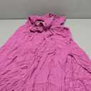 MEROKEETY Women's Summer One Shoulder Sleeveless Knot Smocked Midi Dress Split Tiered Flowy Dresses (Medium, Plum)