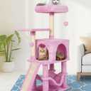 MIAO PAW Pink Cute Cat Tree for Indoor Cat Tower with Scratching Post Modern Activity House Hammock Hanging Ball Condo with Board (40.7")