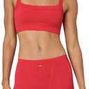 Florence by Mills Womens Softie Seamless Ribbed Bralette (Small, Scarlet)