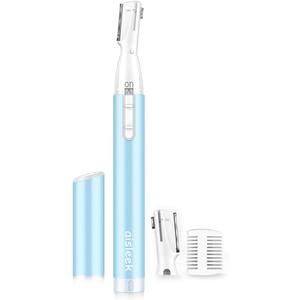 Eyebrow & Facial Hair Trimmer, Precision Detailer with Rinseable Blade, Battery Operated, Double-Sided Razor for Fine Hair, Chin & Peach Fuzz, Compact Pen Size, Safe & Gentle Touch-ups (Cadet Blue)