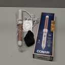 Conair Double Ceramic 1-Inch Curling Wand, Produces Flawless Waves, Curling Iron for Use on Medium and Long Hair, 30 Heat Setting Curling Iron, White