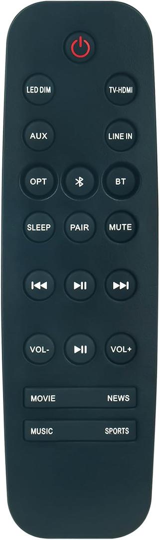 Replace Remote Control Compatible with Nakamichi Sound Bar NK12 Surround Sound 400-Watt 38-Inch Soundbar