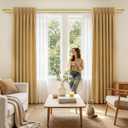 TONIAL Gold Double Curtain Rods for Windows, 72-150 Inch, Simple Finials
