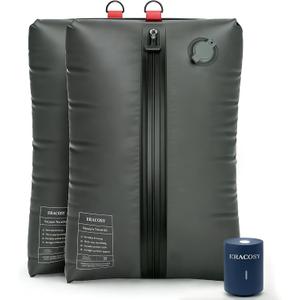 Travel Vacuum Bags with Pump, Compression Bags, Waterproof & Reusable Nylon Vacuum Travel Kit, Portable Space Saver Storage Bags with Wireless Vacuum Pump for Carry-On Backpack & Suitcase, 2-Pack