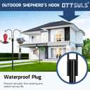 Ottsuls Bird Feeder Pole, 2 Pack 76 INCH Double Shepherds Hooks for Outdoor, Garden Pole with 5 Base Prongs Heavy Duty Planter Hooks for Hanging Plant Baskets, Lantern, Hummingbird Feeder