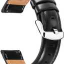 BINLUN Leather Watch Band Quick Release Replacement Leather Smart Watch Straps for Women and Men in Black Brown Red 12mm 13mm 14mm 17mm 18mm 19mm 20mm 22mm