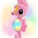 Athoinsu Light up Seahorse Stuffed Animals LED Soft Ocean Life Plush Toy with Night Light Bedtime Pal Birthday Children's Day Gifts for Toddler Kids, 8'' (Pink) (Pink Seahorse)