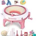 SENTRO Knitting Machine 48 Needles, Smart Knitting Crochet Machine, Double Crocheting Machine Kit,Circle Knit Loom Machine with Row Counter and Hand Crank