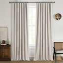 QJmydeco 100 Inch Curtains Complete Blackout Curtains for Bedroom 2 Panels Set, Large Window Custom Length 100 Inches Long Neutral Cream Colored Thermal Drapes for Sliding Glass Doors (W50"xL100 2Pcs)