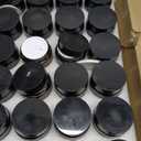 24 Pack 4 oz Glass Jars with lids, Amber Cosmetic Jars with Inner Liners and Black Lids, Lotion Jars, Candle Making Jars for Lotions, Scrubs and Cosmetic, Lables and Spatulas Include