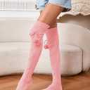 Sexybody Women's Thigh High Socks Over the Knee Knit Socks, Winter Leg Warmers Stockings Knee High Tube Arctic Fleece (Pink)