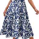 Zeagoo Womens Summer Casual Dresses Ruffle Sleeve V Neck Midi Dress Flowy Tiered Dress with Pockets Boho Sundresses (Large, Black White-printed-1)