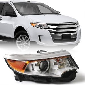 FIONE for Ford Edge Headlight Assembly 2011 2012 2013 2014 Halogen Replacement Projector Headlamp SE SEL Limited Right Passenger Side RH BT4Z13008A