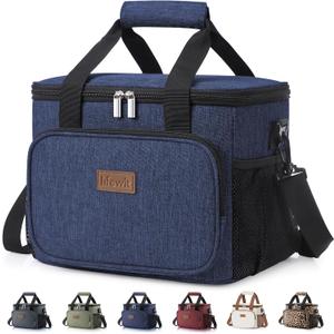 Lifewit Large Lunch Bag, Insulated Lunch Box, Soft Cooler Cooling Tote for Adult Men Women, Dark Blue 24-Can (15L)