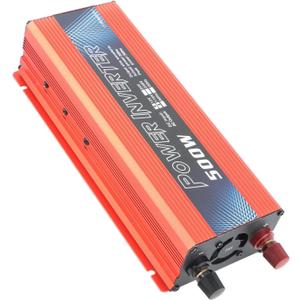 500 Watt Inverter, Car Power Inverter Sine Converter with USB Port Cooling Fan 500W DC 12V to AC for Charging Laptops, Fans, Game Consoles (110V) (Red)