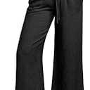 ANRABESS Women Linen Pants Casual Loose High Waist Boho Wide Leg Cropped Palazzo Beach Pants Summer Outfits 2025 Trendy M