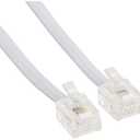 Power Gear Telephone Line Cord, 50 Feet, Phone Cord, Modular Jack Ends, Works for Phone, Modem or Fax Machine, for Use in Home or Office, White, 76530