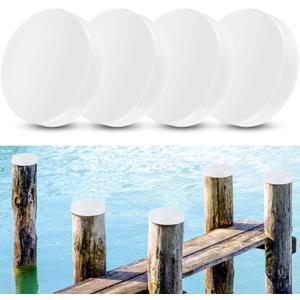 Landical 4 Pcs Marine Dock Piling Cap Protective Dock Post Caps Boat Pylon Edge Dock Pole Caps, Flat Top Design