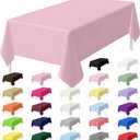 HEIPINIUYE 2 Pack Light Pink Tablecloth Disposable 54 x 108 Inch Baby Pink Plastic Table Cloth Disposable Waterproof Rectangle Table Cover for Party Birthday Camping Picnic Tablecloths