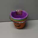 Zcaukya 3 Pack Halloween Buckets, Halloween Plastic Candy Pails, Portable Plastic Candy Trick or Treat Basket for Halloween Party Supplies, Orange Purple Green