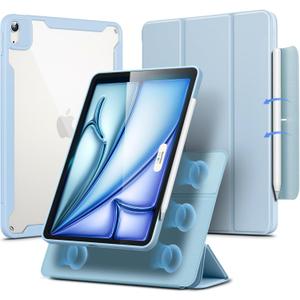 ESR for iPad Air 11 Inch Case M3/M2 (2025/2024), iPad Air 5th/4th Gen Case (2022/2020) 10.9 Inch with Pencil Holder, Removable Magnetic Cover, Vertical Stand, Rebound 360 Series, Sky Blue
