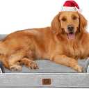 EHEYCIGA Orthopedic Dog Beds for Extra Large Dogs 44x32Inch, Waterproof Memory Foam XL Pet Bed with Sides, Non-Slip and Egg-Crate Foam Big Dog Couch Bed with Washable Removable Cover, Grey