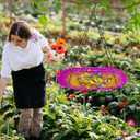 Bee Feeder Watering Station for Garden, Flower Bee Bath for Outside with Glass Balls, Butterfly Bath Bowl for Outdoor Courtyard Decoration (Rose Red)