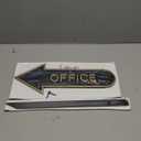 Montague Metal Products 6" x 15.5" Right Arrow Office Statement Plaque Sign with Lawn Stake - Black/Gold