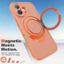 2 x Compatible with iPhone 17 Case with Magnetic Ring Stand [Compatible with Mag-Safe] [Military-Grade Protection] 17 Phone Case 6.3",Orange
