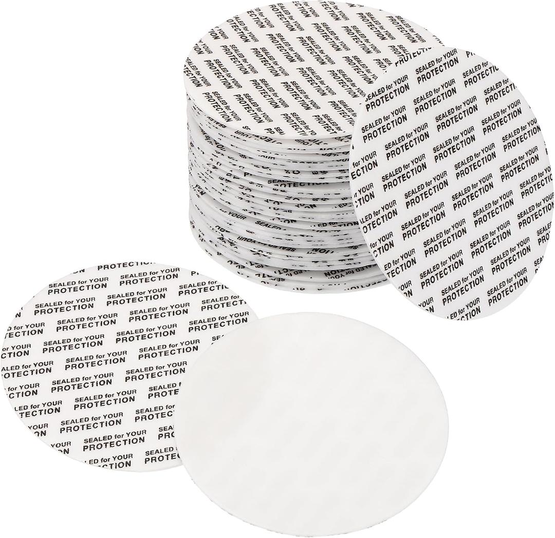PATIKIL 63mm/2.5inch Pressure Sensitive Seal, 500 Pack Adhesive PS Foam Lid Cap Liners Resistant Tamper for Plastic Glass Jar Bottle Cap Seals