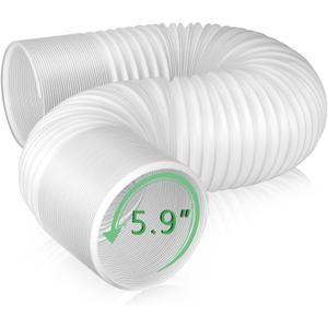 Air Conditioner Exhaust Vent Hose - 5.9" Diameter, 80" Length, Angooni Universal Counter-Clockwise Air Vent Compatible with Honeywell, Whynter, Frigidaire, LG, Delonghi Toshiba, Delonghi, JHS