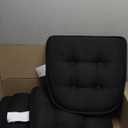 Klear Vu Omega Non-Slip Chair Cushions, Assembled in USA, U-Shaped Skid-Proof Seat Pads for Dining, Kitchen, Office, 15"x16", 4 Pack, Leather Black