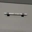 Rergy Cabinet Handles Marble Drawer Pulls and Knobs, 10Pack White Marble & Black 5inch Hole Center, T-Bar Hardware for Kitchen Dresser Zinc Alloy Furniture