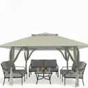Pop Up Canopy Tent 13x13 FT with 4 Sidewall, Outdoor Easy Setup Gazebo with Wheeled Carry Bag, Heavy Duty Shelter with UV-Resistant Top, Portable Instant Shade for Garden Camping, Khaki
