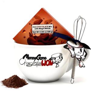 Hot Chocolate Mug Set, Oversized Ceramic Coffee Mug and Hot Chocolate Powder Set, Large Ceramic Cups Hot Cocoa Mugs Set as Gift Idea for Christmas and New Year (Chocolate Man)