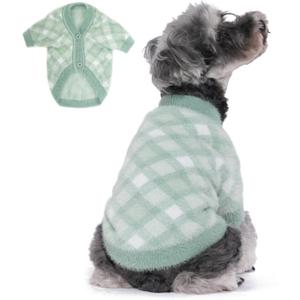 Dog Sweater, Sweaters for Small Dogs, Warm Soft Pet Clothes for Puppy, Medium Large Cat, Dogs Girl or Boy, Dog Shirt for Winter Christmas (Green, X-Small)