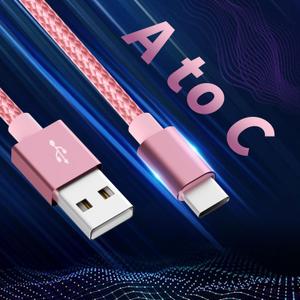 Philips USB C/ USB A Cable 6ft Pink