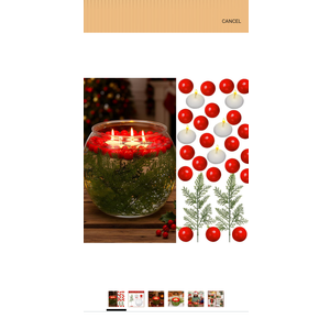 Vesici 96 Pcs Christmas Vase Filler Set Christmas Table Decoration with Vase - Plastic Clear Decorative Bowl, Artificial Red Berries Beads, Faux Pine Needles, Floating Candles for DIY Crafts Supplies
