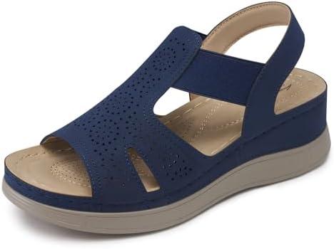 SHIBEVER Wedge Sandals Women Comfortable: Sandals for Women 2026 Dressy Summer Ankle Strap Open Toe Low Heel Platform Wedges Shoes, 41
