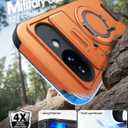 JAME for Google Pixel 10A Case, Ring Holder Stand Kickstand, Slide Camera Cover with Screen Protector, Dual-Layer Shockproof Protective, Magnetic Accessory Friendly Google Pixel 10a Phone Case, Orange