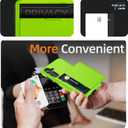 for Samsung Galaxy S24 Wallet Case with Card Holder, Dual Layer Heavy Duty Protective Shockproof Hidden Card Slot Slim Wallet Case for Samsung S24 5G 6.2 inch (Light Green)