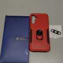 Janmitta Compatible with Samsung Galaxy A14 5G Case with Screen Protector+Camera Lens Protector,Heavy Duty Full Body Phone Cover Built in Ring Holder Kickstand,2023 Red