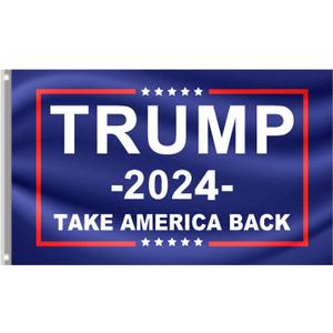 Large Trump Won Flag Save America Trump 2024 Flag Trump Made in USA Double Sided 3 Ply Take America Back Heavy Duty President Trump Win Flags for Outside with 2 Brass Grommets Fade Resistant for Indoor Outdoor Garden Flags (Blue)