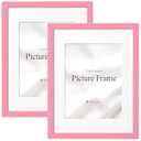 eletecpro 11x14 Picture Frames, Display Pictures 8x10 with Mat or 11x14 without Mat, Colorful Picture Frames Made of Engineered Wood and Acrylic for Wall or Tabletop Display, Hot Pink, 2 Pack