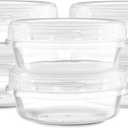 ELEGANT DISPOSABLES (8 Ounce 10 Pack) Clear Twist cap Containers with Clear Top Screw on Lids Twist Top Food Storage Freezer Containers