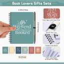 Thenshop 12 Sets Book Lover Gift Include Librarian Inspirational Spiral Notebook Pen Bulk Book Club Gift Reading Journal Librarian Gifts for Women Reader Teacher Bookish bookworm (Bright Color)