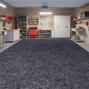 Garage Floor Mat, 7.4 x 17 Ft Waterproof Mat with Non-Slip Backing, Reusable Absorbent Surface, Easy Clean Floor Protector Oil Spill Mats for Garage, Driveway, Workshop
