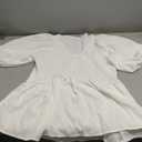 Women's Tops Short Sleeve V Neck Flowy Cute Summer Tops Oversized Tshirts Trendy Clothes (Large, White)