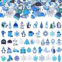 Tudomro 200 Pcs Christmas Winter Charms for Jewelry Making Bulk Cute Snowflake Snowman Dwarf Polar Bear Charms Bracelets Necklaces Earrings Socks DIY Craft Supplies Gifts