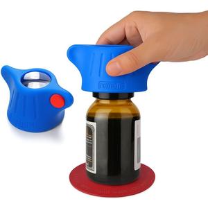 Remedic One-Hand Pill Bottle Opener with Non-Slip Mat Easy Open Medicine Bottles for Weak Hands & Arthritis Magnifier & LED Light for Clear Labels Easy Grip Daily Living Aid